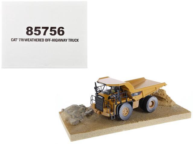 CAT Caterpillar 770 Off-Highway Truck Yellow (Weathered) with Operator 'Weathered' Series 1/50 Diecast Model by Diecast Masters