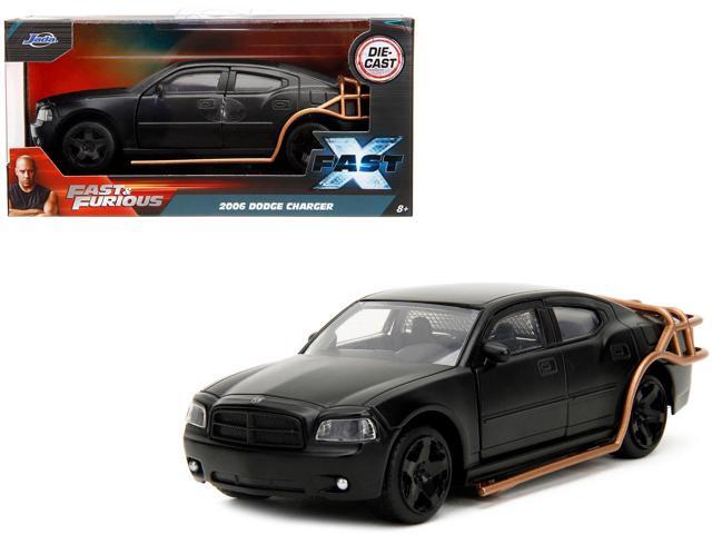 2006 Dodge Charger Matt Black with Outer Cage 'Fast & Furious' Series 1/32 Diecast Model Car by Jada