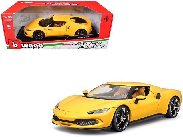 Ferrari 296 GTB Yellow 'Race + Play' Series 1/18 Die Cast Model Car by Bburago