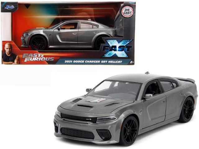 2021 Dodge Charger SRT Hellcat Gray Metallic 'Fast X' (2023) Movie 'Fast & Furious' Series 1/24 Diecast Model Car by Jada