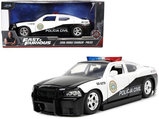 2006 Dodge Charger Police Black and White 'Policia Civil' 'Fast & Furious' Series 1/24 Diecast Model Car by Jada