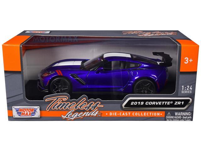 2019 Chevrolet Corvette C7 ZR1 White and Black with Red Interior 'History of Corvette' Series 1/24 Diecast Model Car by Motormax