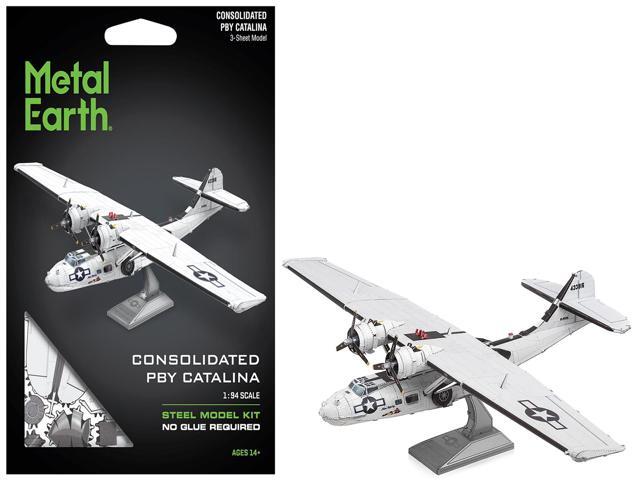 Model Kit Consolidated PBY Catalina Amphibious Aircraft 'Miss Pick Up' United States Army Air Forces Steel Model by Metal Earth