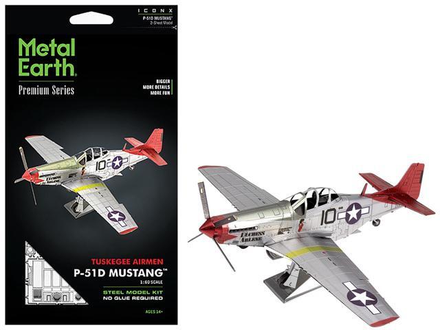North American P-51D Mustang Fighter Aircraft US Army Air Forces (Challenging Difficulty) Steel Model Kit by Metal Earth