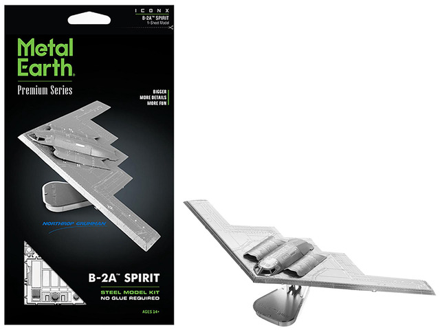Northrop Grumman B-2 Spirit Stealth Bomber Aircraft (Moderate Difficulty) Steel Model Kit by Metal Earth