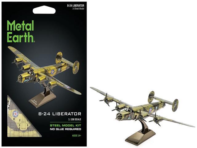 Model kit Consolidated B-24 Liberator Bomber Aircraft 'Diamond Lil' United States Army Air Forces Steel Model by Metal Earth