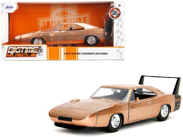 1969 Dodge Charger Daytona Bronze Metallic with Black Tail Stripe 'Bigtime Muscle' Series 1/24 Diecast Model Car by Jada