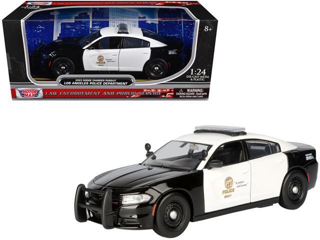 2023 Dodge Charger Pursuit Police Car Black & White 'Law Enforcement and Public Service' 1/24 Diecast Model Car by Motormax
