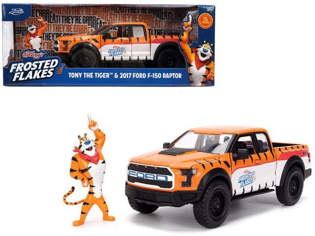 Jada Frosted Flakes Hollywood Rides 1/24 Scale 2017 Ford F-150 Raptor Orange with Tony the Tiger Figure Diecast Model Car