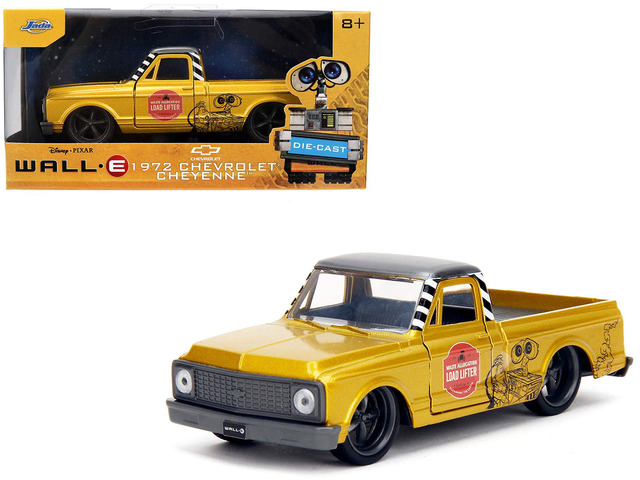 1972 Chevrolet Cheyenne Pickup Truck Gold Metallic with Gray Top 'Wall-E' (2008) Movie 1/32 Diecast Car Model by Jada