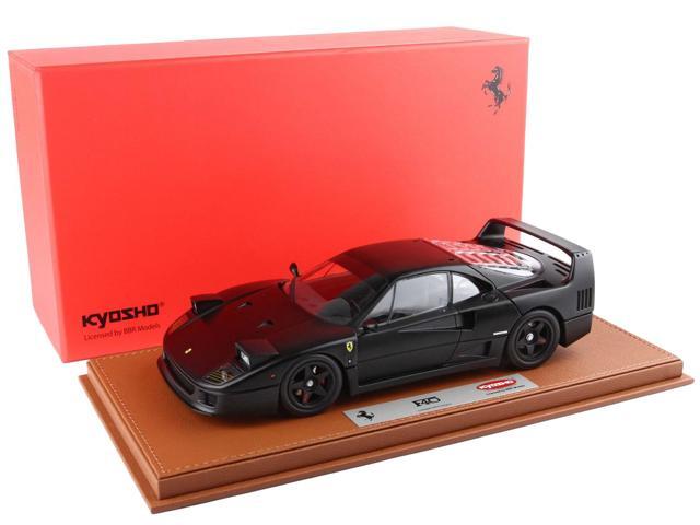 Ferrari F40 Matt Black with Matt Black Wheels with DISPLAY CASE Limited Edition 1/18 Diecast Model Car by BBR and Kyosho