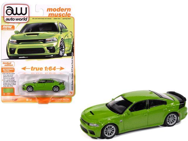 2023 Dodge Charger R/T Scat Pack Swinger Sublime Green Metallic 'Modern Muscle' Series 1/64 Diecast Model Car by Auto World