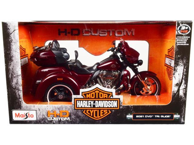 2021 Harley Davidson CVO Tri Glide Motorcycle Dark Red Metallic 'H-D Custom' 1/12 Diecast Model Car by Maisto