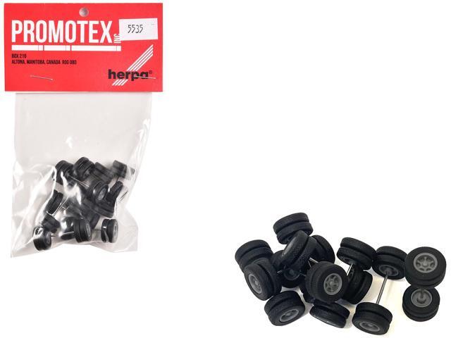 6-Spoke Rear Wheelset Set of 8 pieces 1/87 HO Scale Plastic Model by Promotex