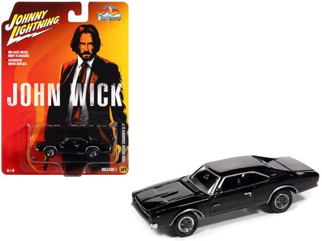 1968 Dodge Charger R/T Black 'John Wick' (2014) Movie 'Pop Culture' 2025 Release 1 1/64 Diecast Model Cars by Johnny Lightning