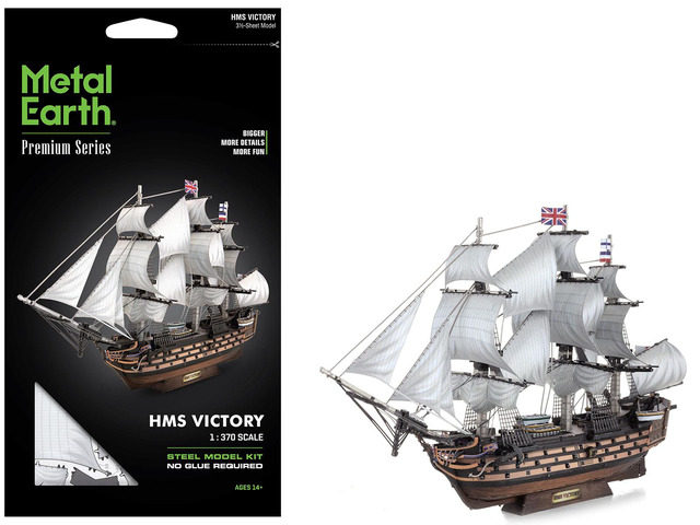 Model Kit HMS Victory British Navy Ship (Challenging Difficulty) Steel Model Kit by Metal Earth