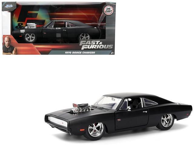1970 Dodge Charger R/T Matt Black 'Fast & Furious' (2009) Movie 'Fast & Furious' Series 1/24 Diecast Model Car by Jada
