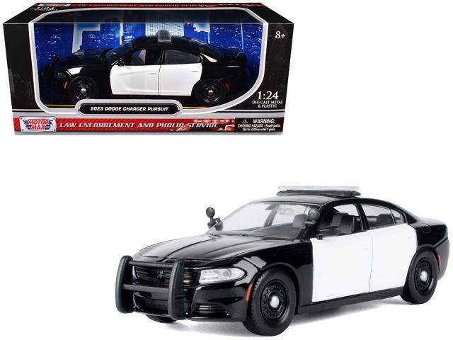 2023 Dodge Charger Pursuit Police Car Black and White 'Law Enforcement and Public Service' 1/24 Diecast Model Car by Motormax