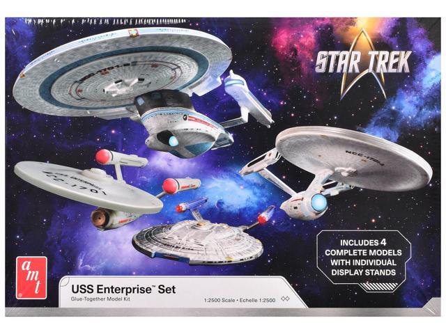 Skill 2 Model Kit U. S.S. Enterprise Four Ship Set 'Star Trek' 1/2500 Scale Model by AMT