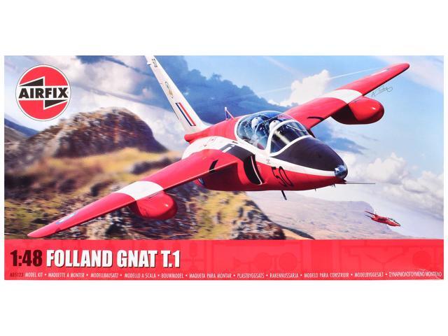 Level 2 Model Kit Folland Gnat T.1 Fighter Aircraft w/ 2 Scheme Options 1/48 Plastic Model Kit by Airfix