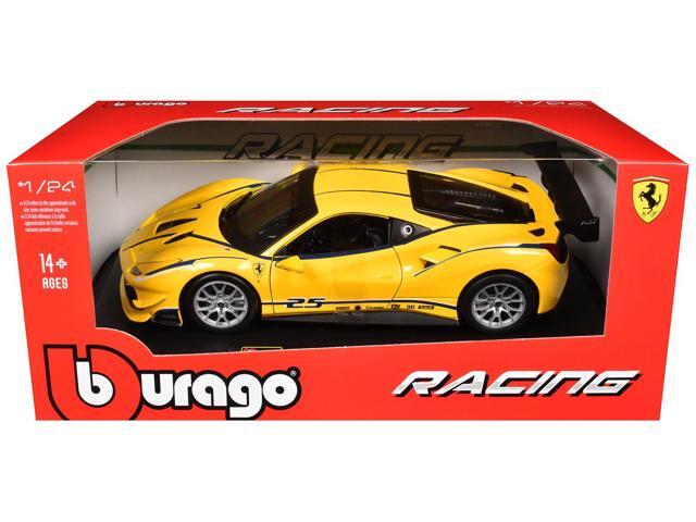 Ferrari 488 Challenge #25 Yellow with Blue Stripes 'Ferrari Racing' 1/24 Diecast Model Car by Bburago