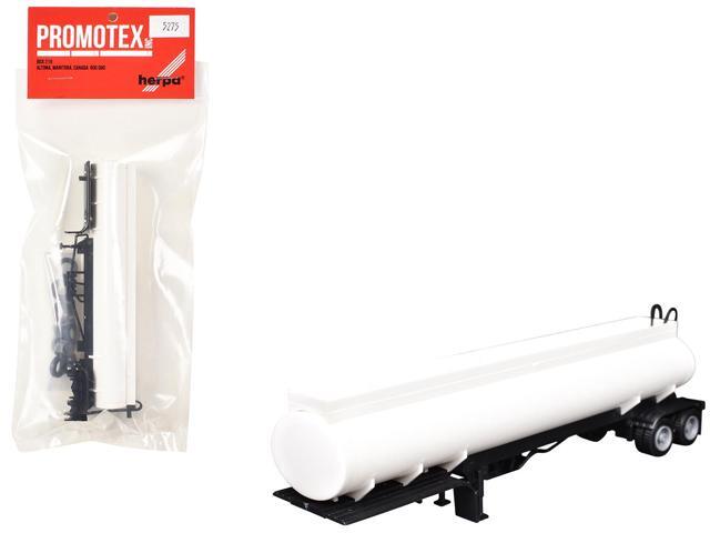Elliptical Tanker Trailer White 1/87 (HO) Scale Plastic Model by Promotex