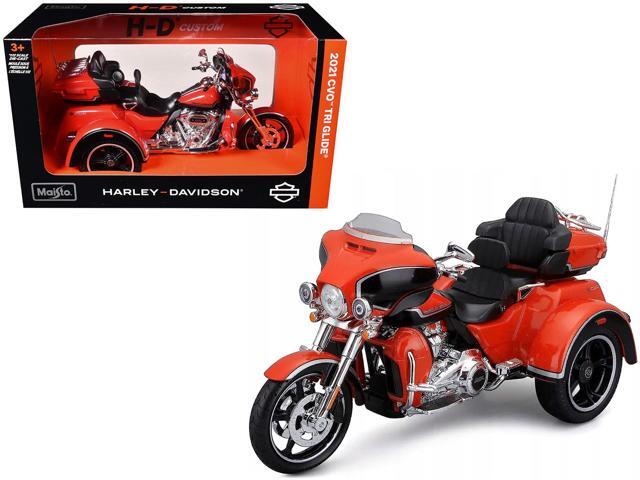 2021 Harley Davidson CVO Tri Glide Motorcycle Orange 'H-D Custom' 1/12 Diecast Model by Maisto