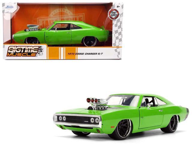 1970 Dodge Charger R/T Bright Green with Black Tail Stripe 'Bigtime Muscle' Series 1/24 Diecast Car Model by Jada