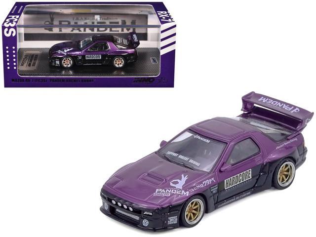 Mazda RX7 (FC3S) 'Pandem Rocket Bunny' Kit Purple Metallic and Black 1/64 Diecast Model Car by Inno Models