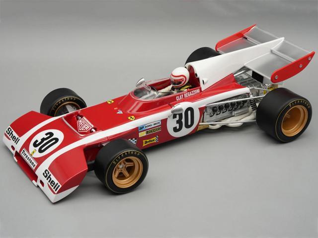 Ferrari 312 B2 #30 Clay Regazzoni F1 'Belgian GP' (1972) 'Mythos Series' with Figure and Case 1/18 Model Car by Tecnomodel