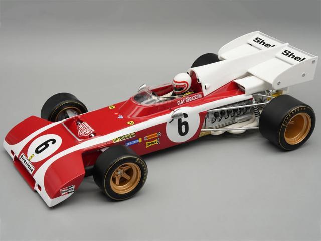 Ferrari 312 B2 #6 Clay Regazzoni F1 'South African GP' (1972) 'Mythos Series' with Figure and Case 1/18 Model Car by Tecnomodel