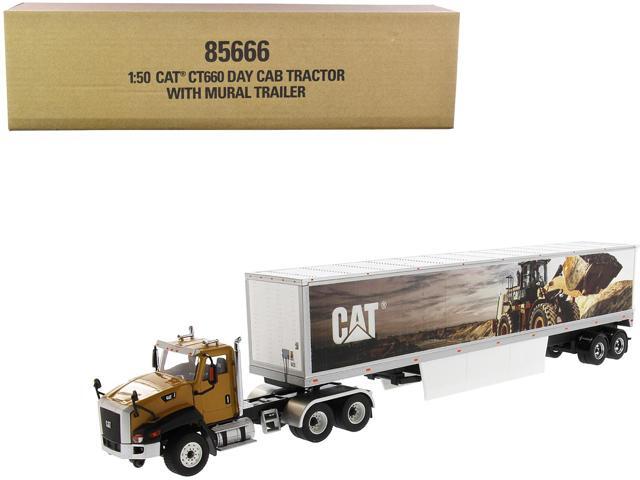 CAT Caterpillar CT660 Day Cab with Caterpillar Mural Dry Van Trailer 'Transport Series' 1/50 Diecast Model by Diecast Masters
