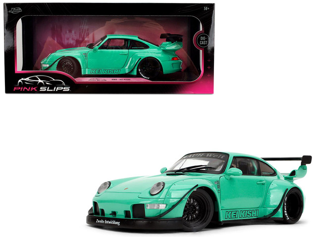 Jada Toys Pink Slips - 1:18 RWB Porsche Kei Kishi Diecast Car (Teal) - 36463