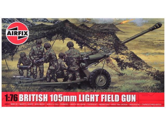 Level 1 Model Kit British 105mm Light Field Gun with 3 Scheme Options 1/76 Scale Plastic Model Kit by Airfix