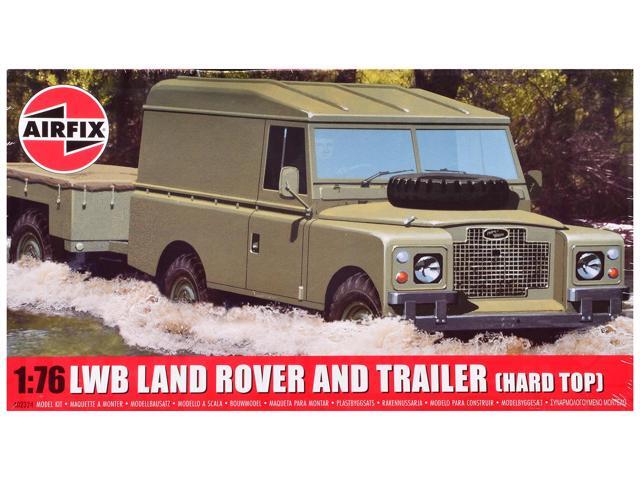 Level 1 Model Kit Land Rover LWB (Hard Top) Truck and Trailer with 2 Scheme Options 1/76 Scale Plastic Model Kit by Airfix