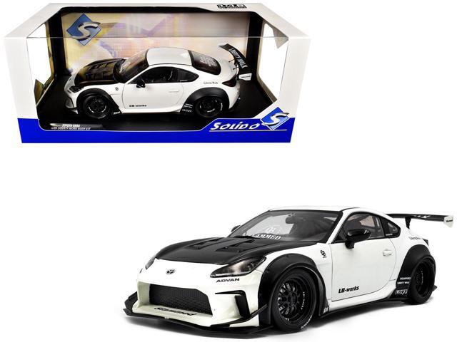 2024 Toyota GR86 LBWK Body Kit RHD (Right Hand Drive) Pearl White with Carbon Hood 1/18 Diecast Model Car by Solido