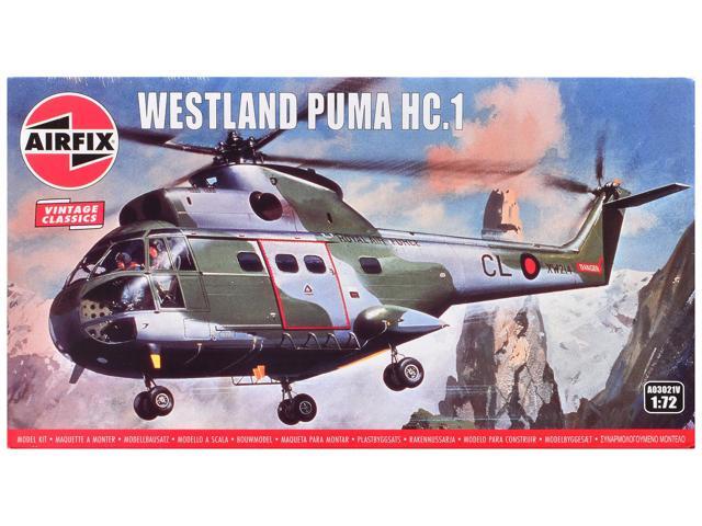 Level 2 Model Kit of Westland Puma HC.1 Helicopter with 2 Scheme Options 1/72 Plastic Model Kit by Airfix