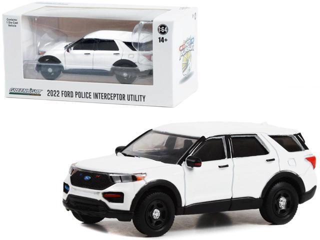 2022 Ford Police Interceptor Utility White 'Hot Pursuit' 'Hobby Exclusive' Series 1/64 Diecast Model Car by Greenlight