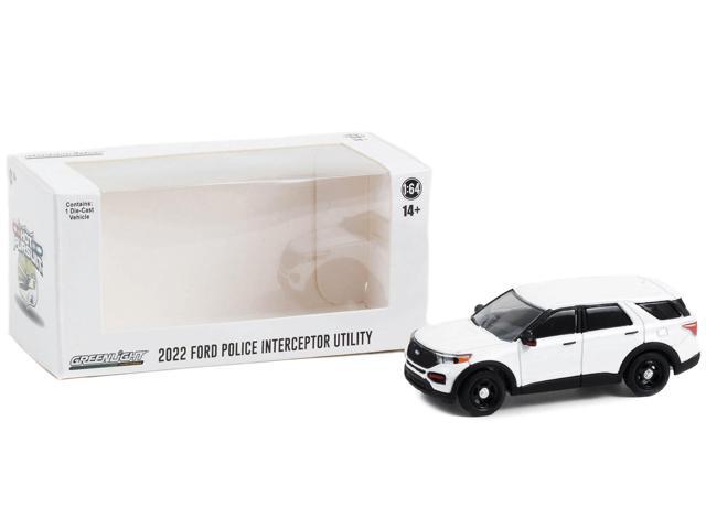 2022 Ford Police Interceptor Utility White 'Hot Pursuit' 'Hobby Exclusive' Series 1/64 Diecast Model Car by Greenlight