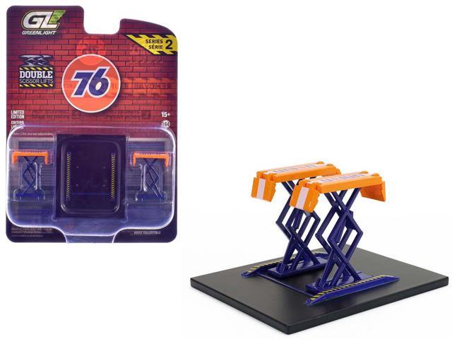 Automotive Double Scissor Lift 'Union 76' Orange and Blue 'Double Scissor Lifts' Series 2 1/64 Diecast Model by Greenlight