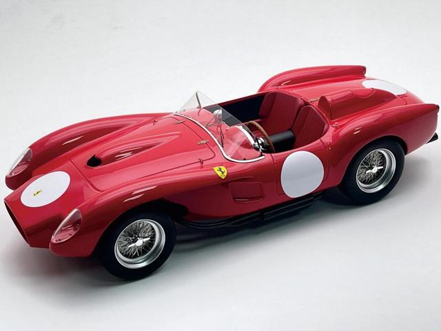 Ferrari 250 TR Pontoon-Fender 'Press Clienti Corsa 1958' Rosso Corsa Red w/White Graphics w/Case 1/18 Model Car by Tecnomodel.