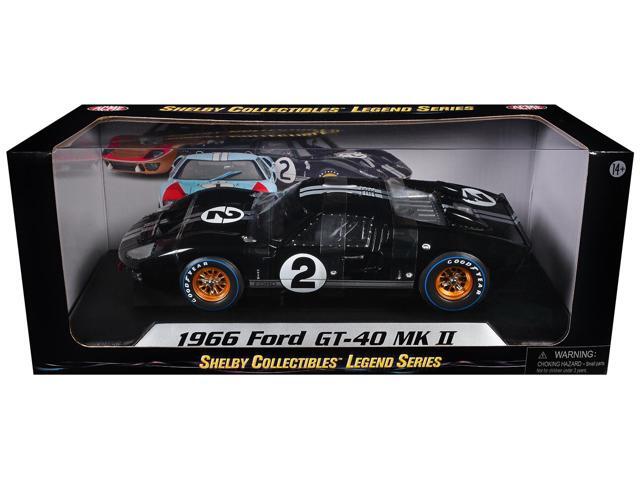 1966 Ford GT-40 MK II #2 Black 1/18 Diecast Model Car by Shelby Collectibles