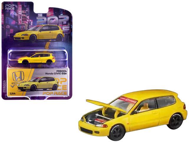 Honda Civic EG6 RHD (Right Hand Drive) Yellow 'Vancouver 2026 Event Edition' 1/64 Diecast Model Car by Pop Race