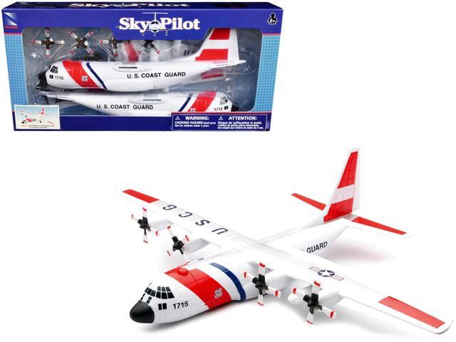 Model Kit Lockheed C-130 Hercules Transport Aircraft White & Red 'US Coast Guard' Snap Together Plastic Model Kit by New Ray