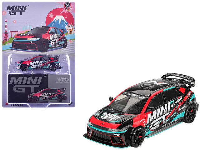 Hyundai Ioniq 5N RS-01T 'Mini GT' Black with Graphics '2025 Tokyo Auto Salon' Limited Edition 1/64 Diecast Model Car by Mini GT