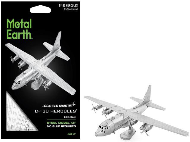Model Kit Lockheed C-130 Hercules Transport Aircraft 'United States Air Force' (Moderate Difficulty) Steel Model by Metal Earth