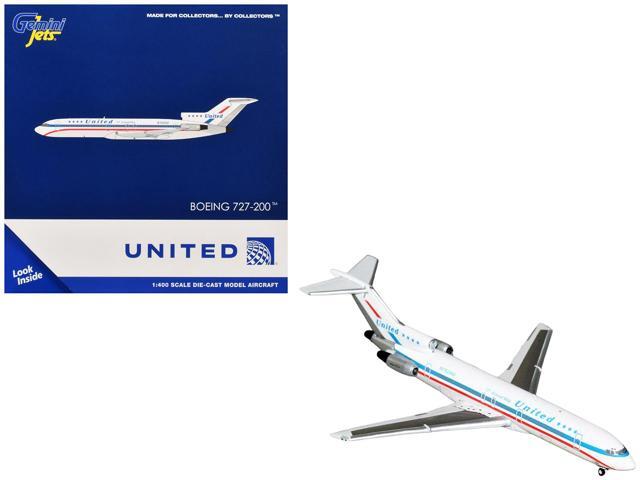 Boeing 727-200 Commercial Aircraft 'United Airlines' (N7620U) White with Red and Blue 1/400 Diecast Model Airplane by GeminiJets