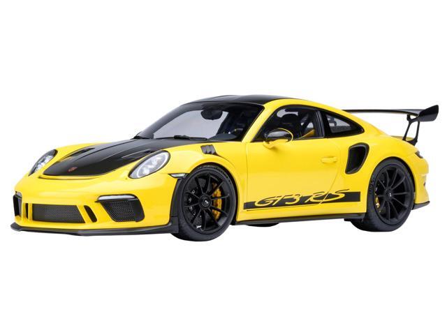 Porsche 911 (991.2) GT3 RS Weissach Racing Yellow with Carbon Hood and Top 1/18 Model Car by Autoart