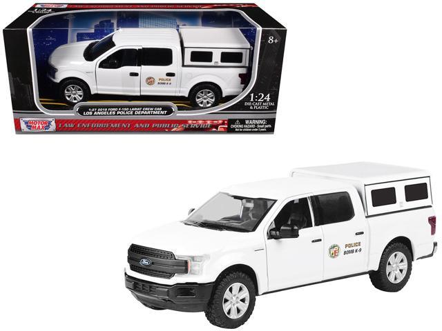 2019 Ford F-150 Lariat Crew Cab Pickup Truck 'LAPD Bomb Squad' White 1/27 Diecast Model Car by Motormax