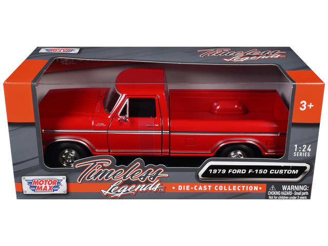 1979 Ford F-150 Custom Pickup Truck Red 'Timeless Legends' Series 1/24 Diecast Model Car by Motormax